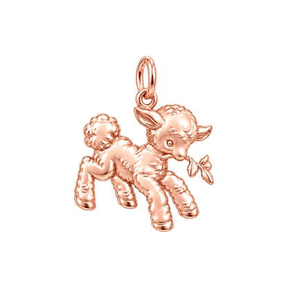 Gentle Spring Lamb Charm Bracelet – rose gold charm, front view