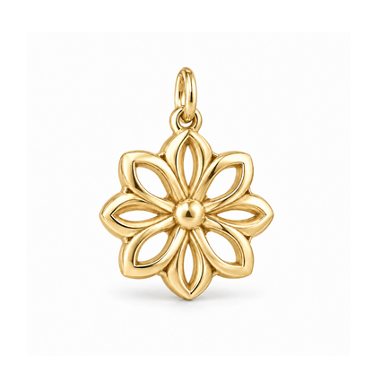 Geometric Bloom Charm — Gold | charm-topics-remaining-444-2026-09-14 | topic-418