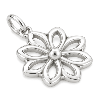 Geometric Bloom Charm — Silver Super Macro | charm-topics-remaining-444-2026-09-14 | topic-418