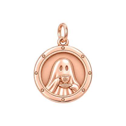 Ghostly Tea Time Charm Bracelet – Personalized Best Friend Gift – rose gold charm, front view