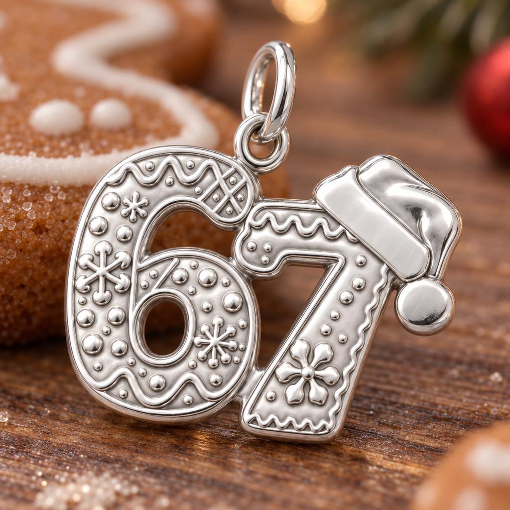 Gingerbread Birthday Milestone Charm Bracelet – Personalized Mom Gift – macro detail of the charm