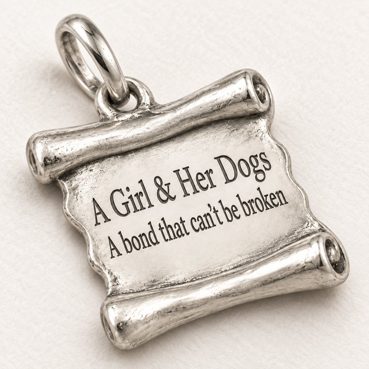 Girl and Her Dogs Charm | extreme oblique super macro surface detail