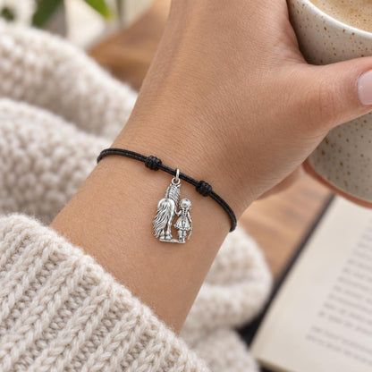 Girl and Horse Best Friends Charm and Polyester Cord Bracelet Set