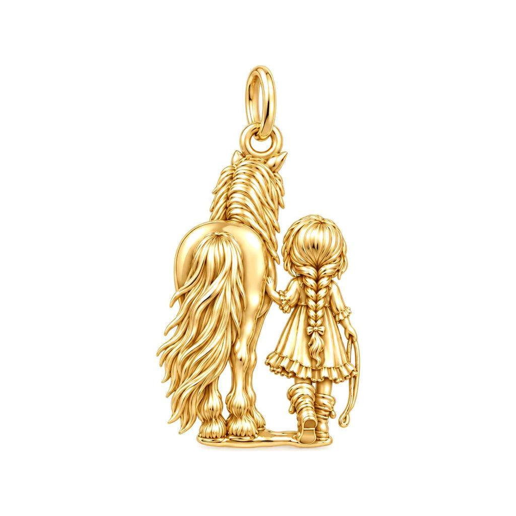 Girl and Horse Best Friends Charm and Polyester Cord Bracelet Set