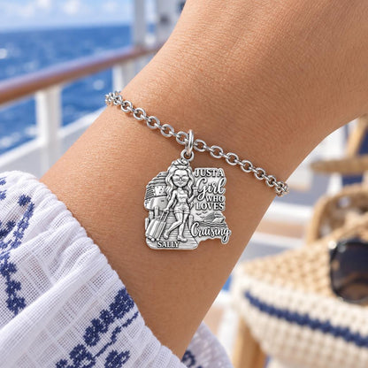 Girl Loves Cruising Charm Bracelet Set – worn / in use