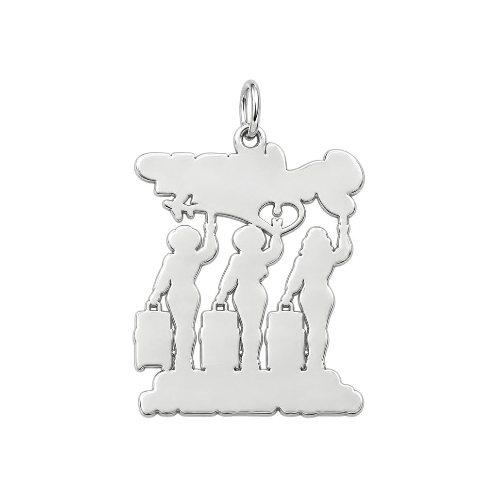 Girl Trip Adventure Charm Bracelet – Personalized Bestie Gift – back of the charm, engraving area