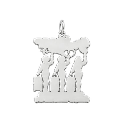 Girl Trip Adventure Charm Bracelet – Personalized Bestie Gift – back of the charm, engraving area