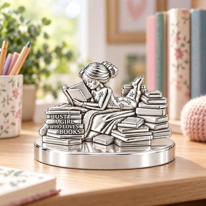 Girl Who Loves Books Keepsake Plaque – worn / in use