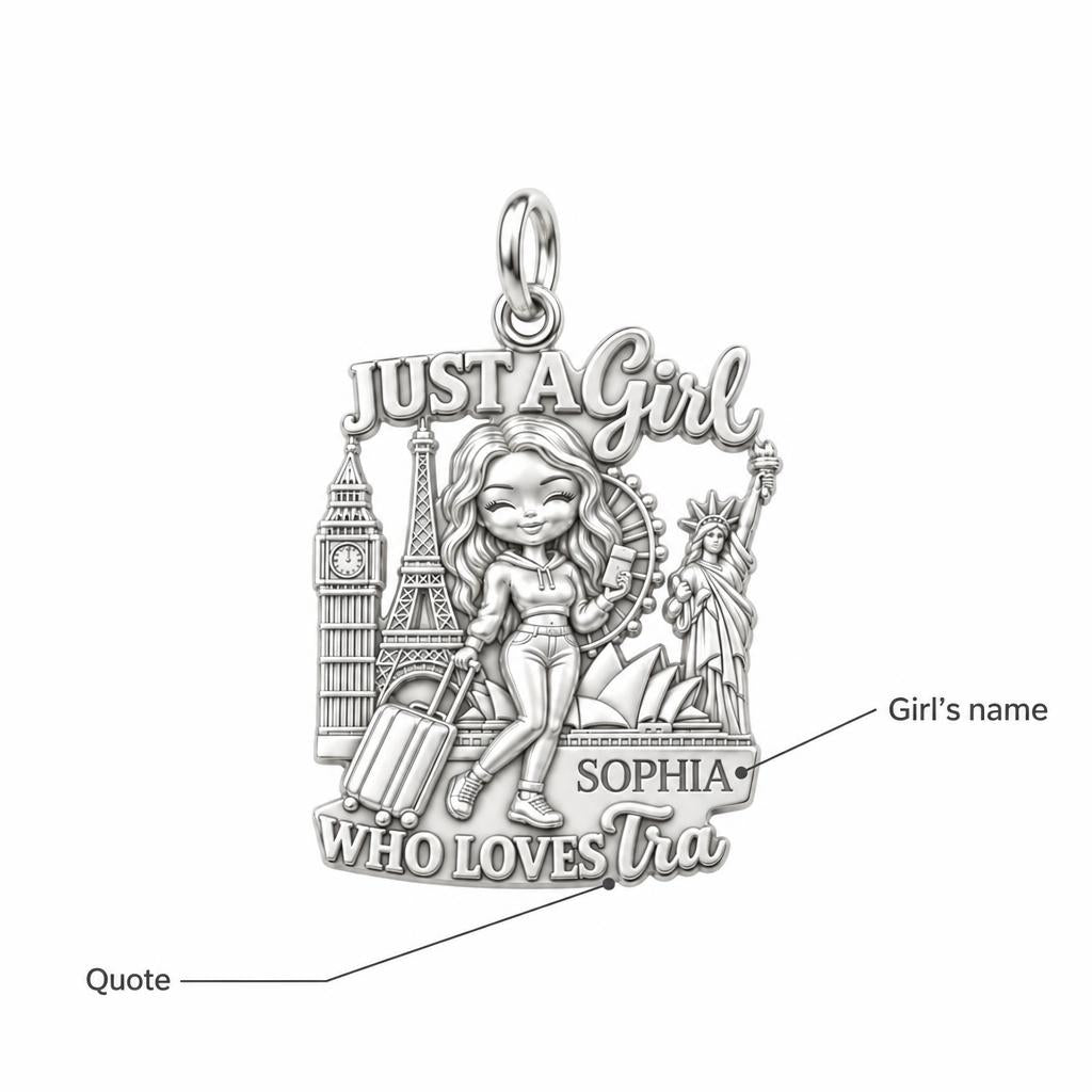 Girl Who Loves Traveling Charm Bracelet – Personalized Traveler Gift – personalization guide