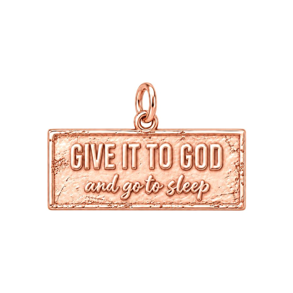 Give It To God Charm Bracelet – Personalized Faith Gift – rose gold charm, front view