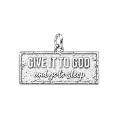 Give It To God Charm Bracelet – Personalized Faith Gift – silver charm, front view