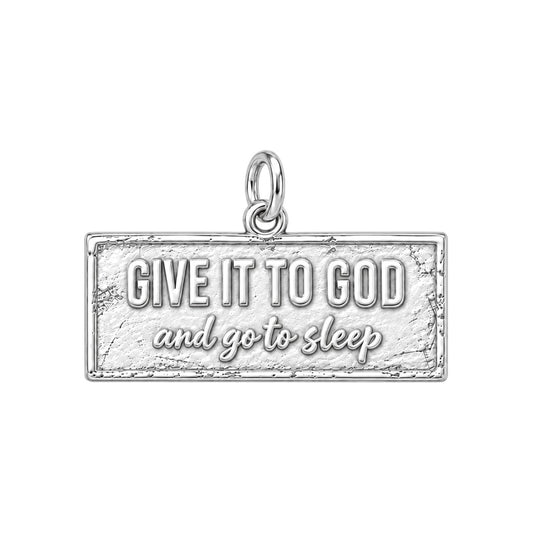 Give It To God Charm Bracelet – Personalized Faith Gift – silver plated 2 cm charm, front view