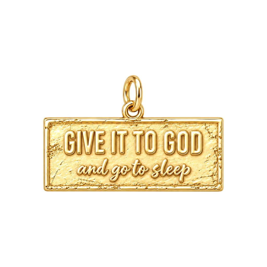 Give It To God Charm Bracelet – Personalized Faith Gift – 18K gold charm, front view