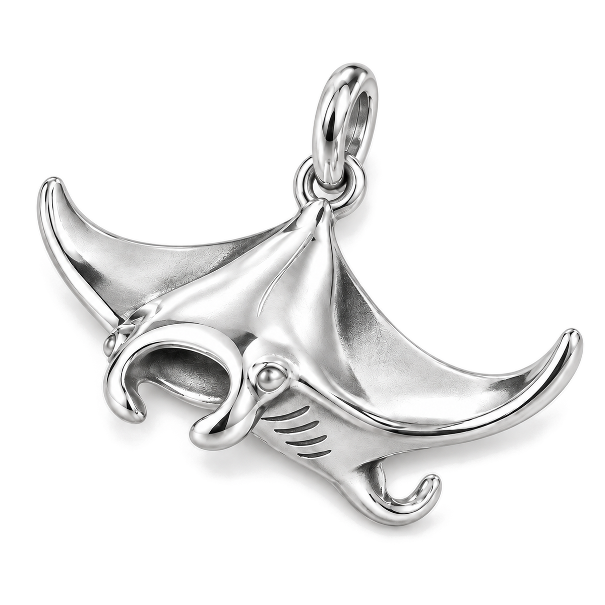 Gliding Manta Ray Charm — Silver Super Macro | charm-topics-remaining-444-2026-09-14 | topic-117