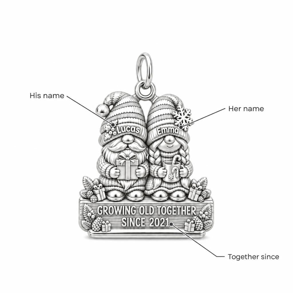 Gnome Holiday Couple Charm Bracelet – Personalized Couple Gift – personalization guide