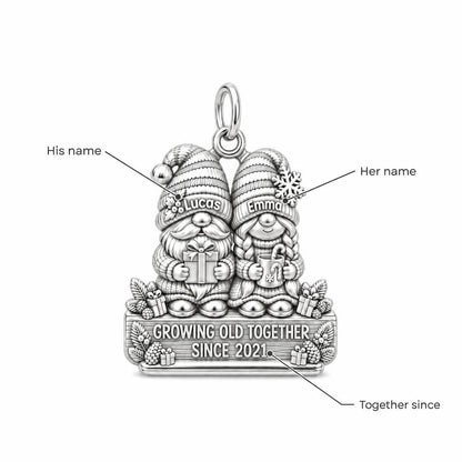 Gnome Holiday Couple Charm Bracelet – Personalized Couple Gift – personalization guide