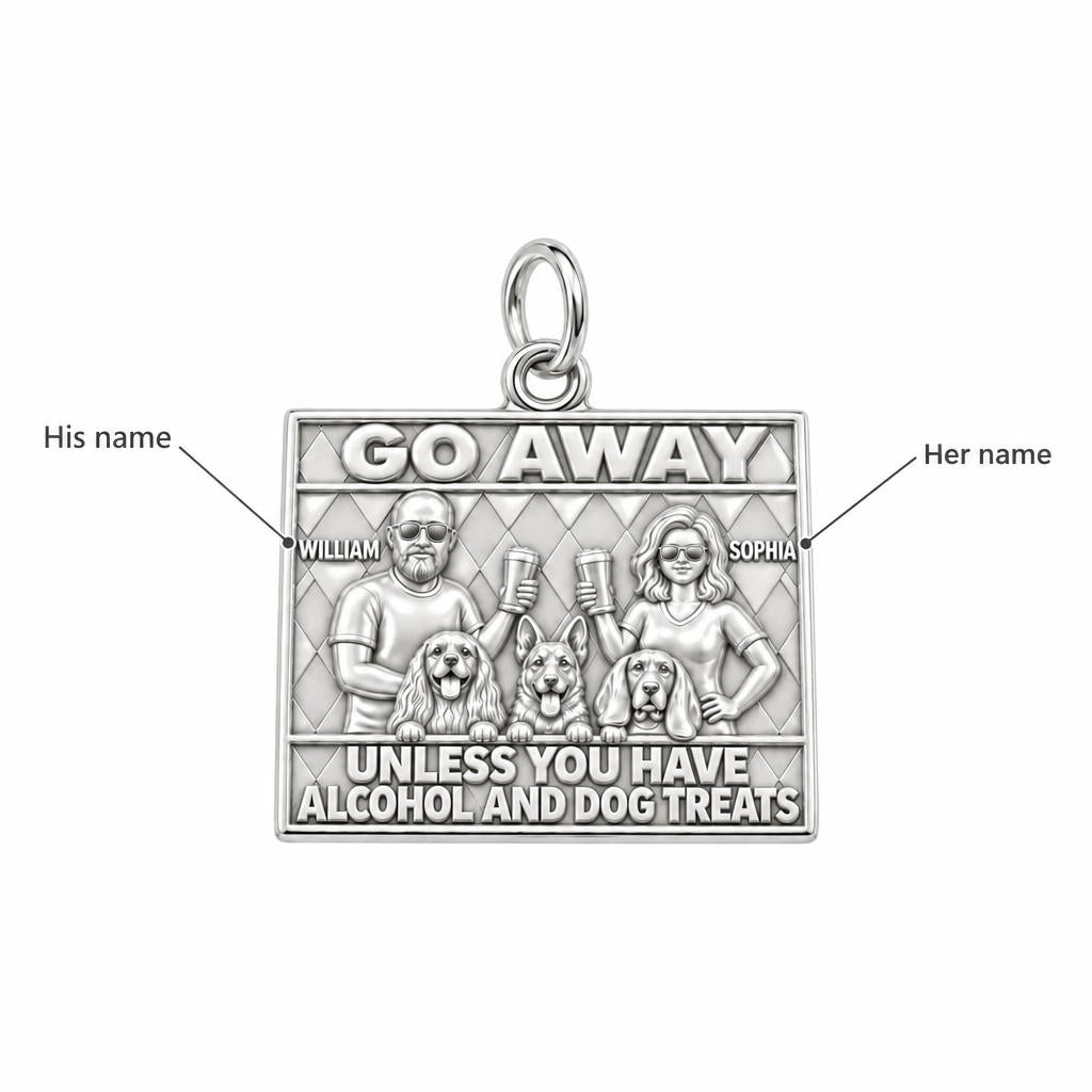 Go Away Dog Treats Charm Bracelet – Personalized Couple Gift – personalization guide
