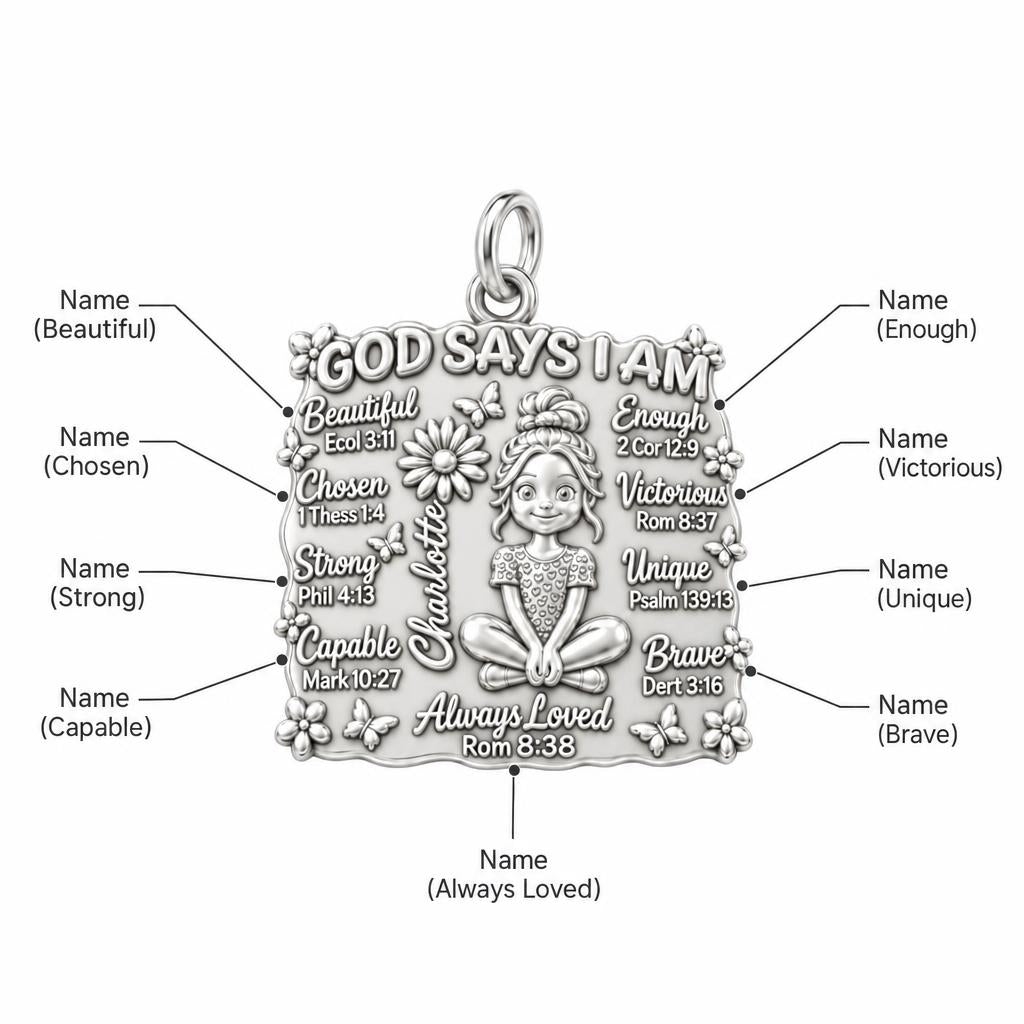 God Says I Am Charm Bracelet – Personalized Daughter Gift – personalization guide