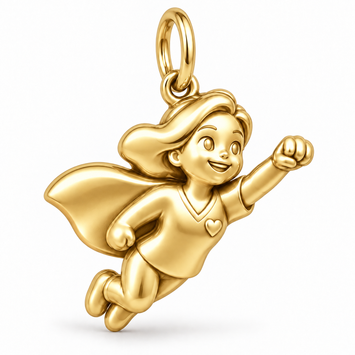 Nurse Super Hero Dangle Charm | polished gold material view | 285a81312c8fd7aaf8f7952be1413512da001cd615a3f384ff27ea0168f6c45f