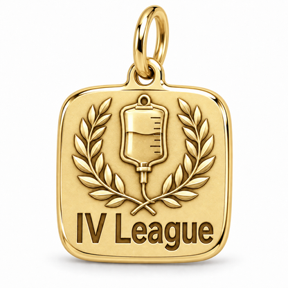 IV League Engraved Nurse Charm | polished gold material view | 72a46d51e56b4982a80a1e094a653d83b7be02ef54ca28dd2f169739cb1806fd