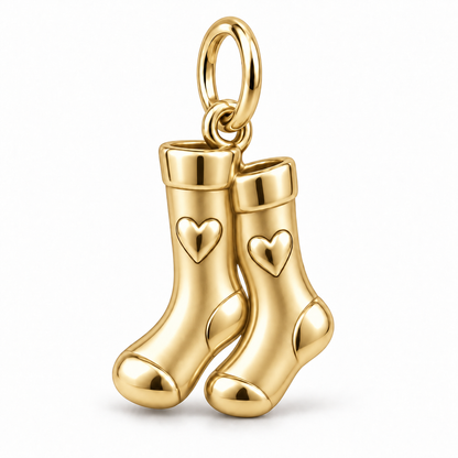 Nurse Compression Socks Dangle Charm | polished gold material view | 7d1b5dd3504940741a06263d67be6c0ec405f2ca7268a79f2b4df002d8547da4