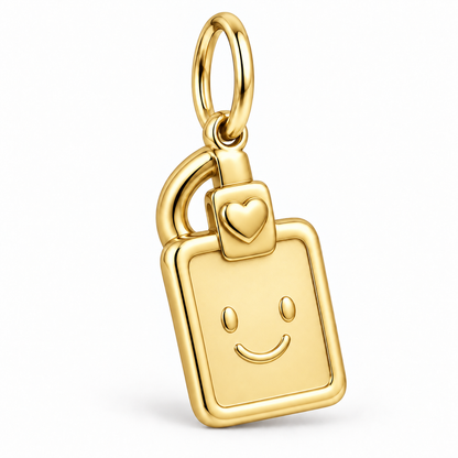 Nurse Smiling ID Badge Dangle Charm | polished gold material view | 3e1433cef3a2ecc347a8c09c2d24e238f25eabd3577fb513760e17a66e2788cc