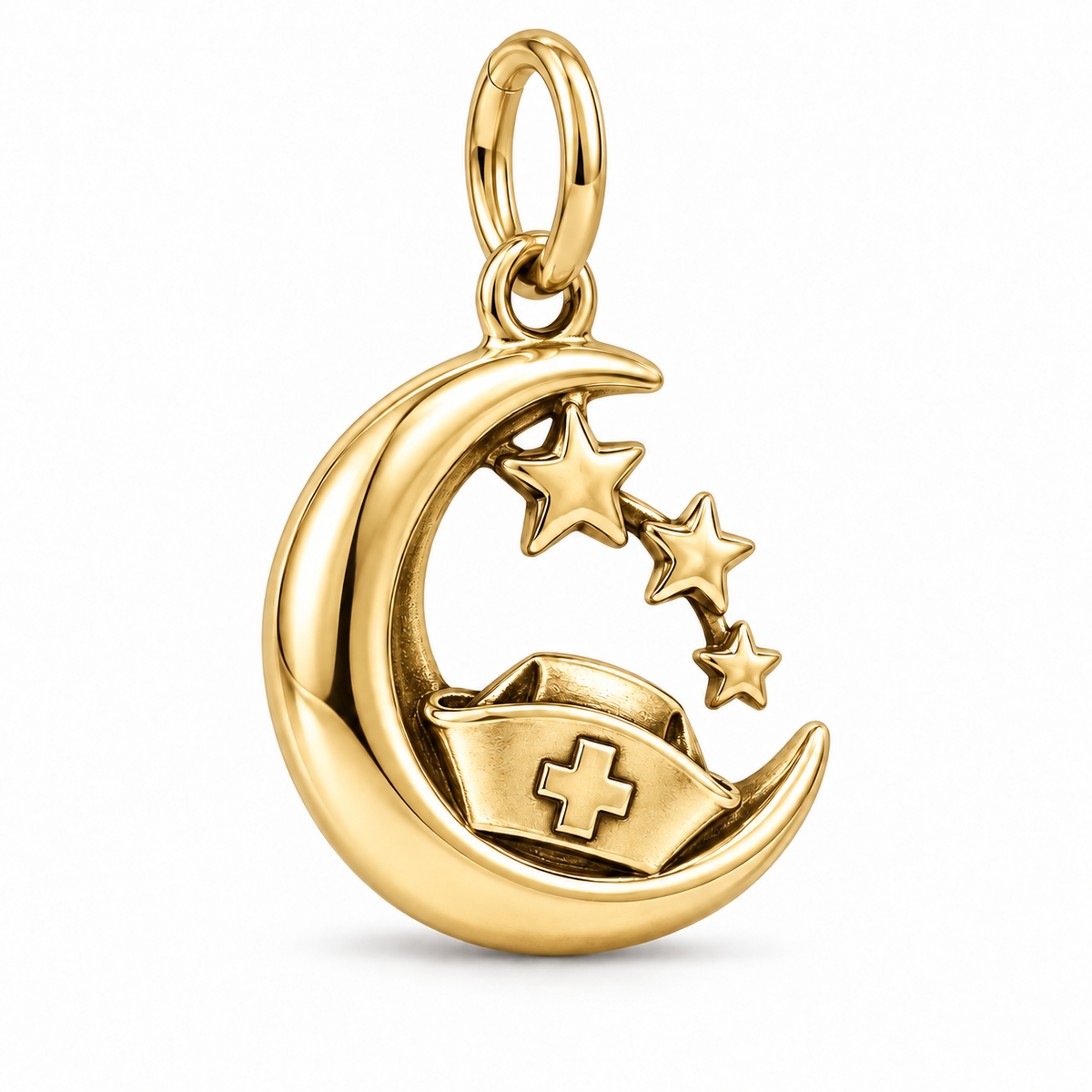 Nurse Night Shift Dangle Charm | polished gold material view | d476e28ace7c9d55de5dc5d08654a5073b1c7c8c1d1e3fc04906488b764b39a8