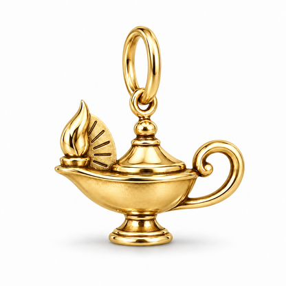 Nurse Nursing Lamp Dangle Charm | polished gold material view | fb72ad16df35a66e6d2ddde7473b50119ea1717ca96d59ae9545115e66172ffc