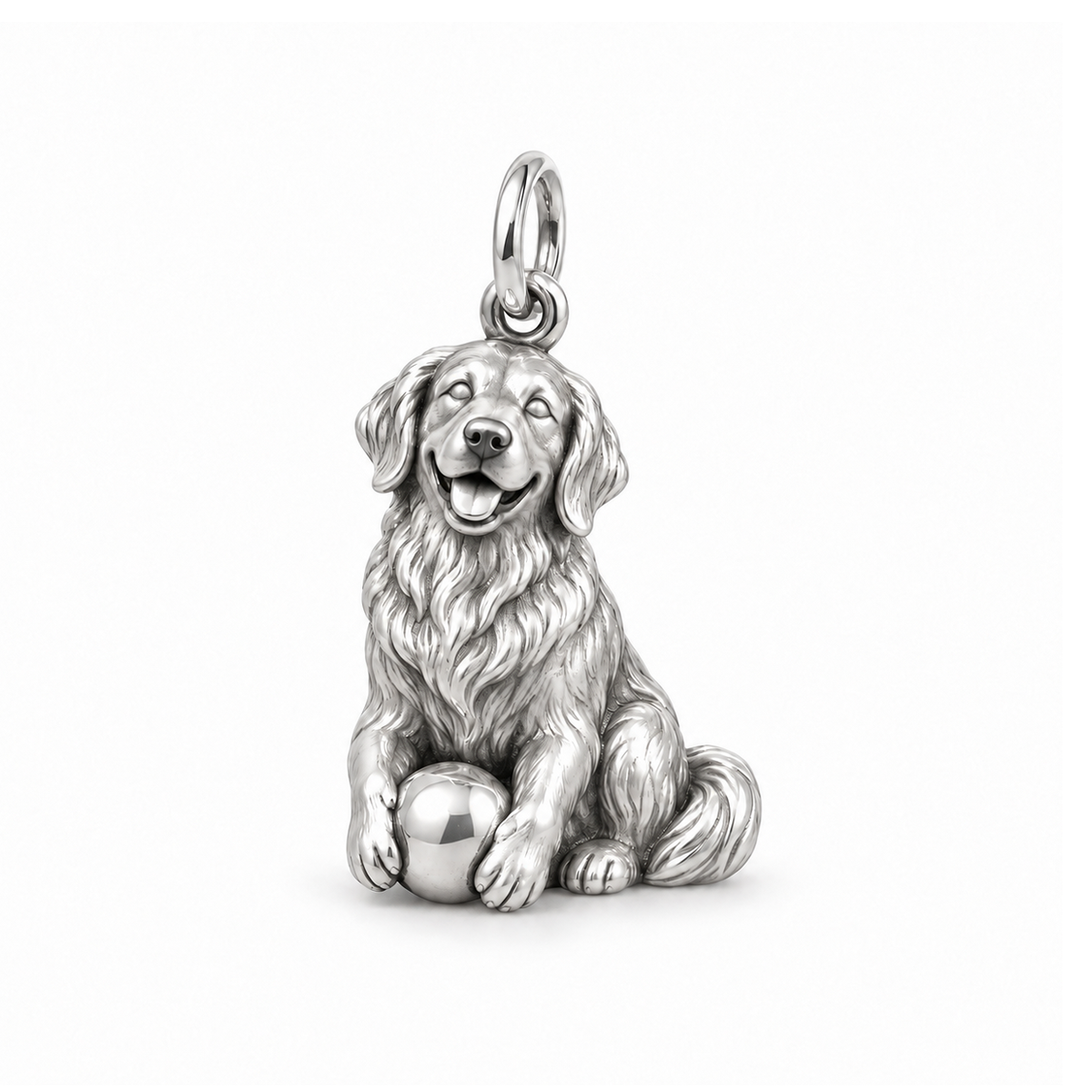 Golden Retriever Playtime Charm — Silver | charm-topics-remaining-444-2026-09-14 | topic-363