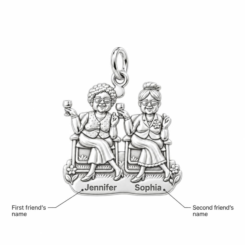 Golden Years Besties Charm Bracelet – Personalized Friend Gift – personalization guide