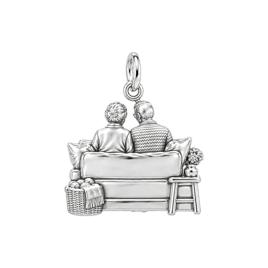 Golden Years Together Charm Bracelet – Personalized Couple Gift – back of the charm, engraving area