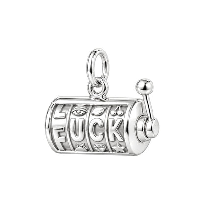 Good Luck Slot Machine Charm Bracelet – Personalized Bestie Gift – silver charm, front view