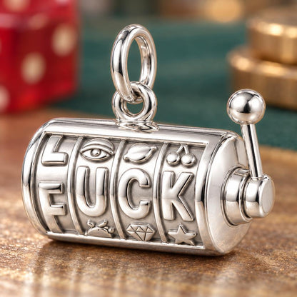 Good Luck Slot Machine Charm Bracelet – Personalized Bestie Gift – macro detail of the charm
