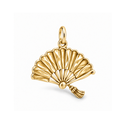 Graceful Dance Fan Charm — Gold | charm-topics-remaining-444-2026-09-14 | topic-237