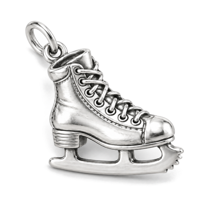 Graceful Glide Ice Skate Charm — Silver Super Macro | charm-topics-remaining-444-2026-09-14 | topic-344