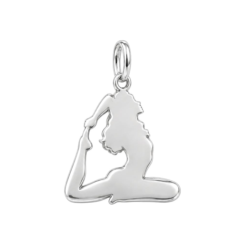 Graceful Yoga Pose Charm Bracelet – Personalized Yogi Gift – back of the charm, engraving area