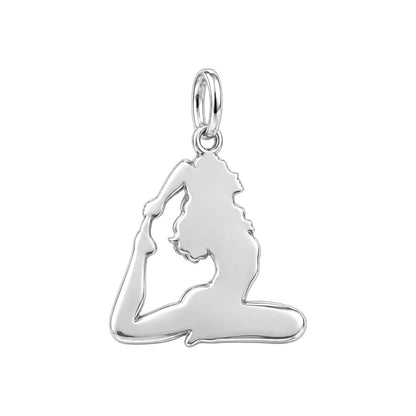 Graceful Yoga Pose Charm Bracelet – Personalized Yogi Gift – back of the charm, engraving area