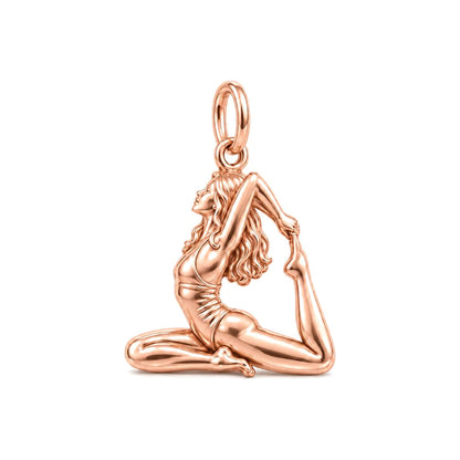 Graceful Yoga Pose Charm Bracelet – Personalized Yogi Gift – rose gold charm, front view