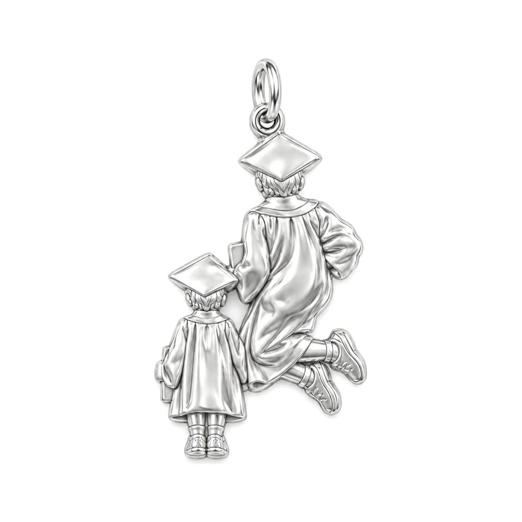 Graduate and Sibling Charm Bracelet – Personalized Mom Gift – back of the charm, engraving area