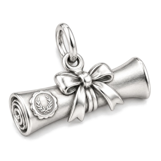 Graduation Diploma Charm — Silver Super Macro | charm-topics-remaining-444-2026-09-14 | topic-398
