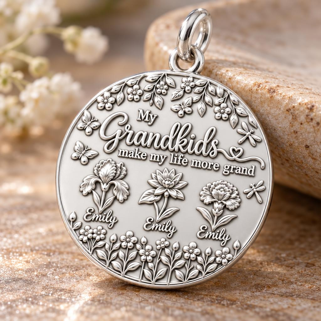 Grandkids Garden Charm Bracelet – Personalized Nana Gift – macro detail of the charm