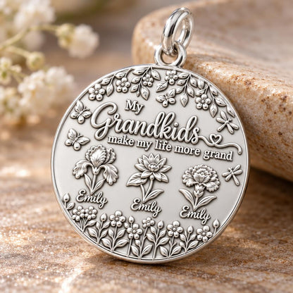 Grandkids Garden Charm Bracelet – Personalized Nana Gift – macro detail of the charm