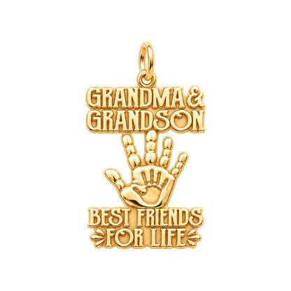 Grandma and Grandson Charm Bracelet – Personalized Nana Gift – 18K gold charm, front view