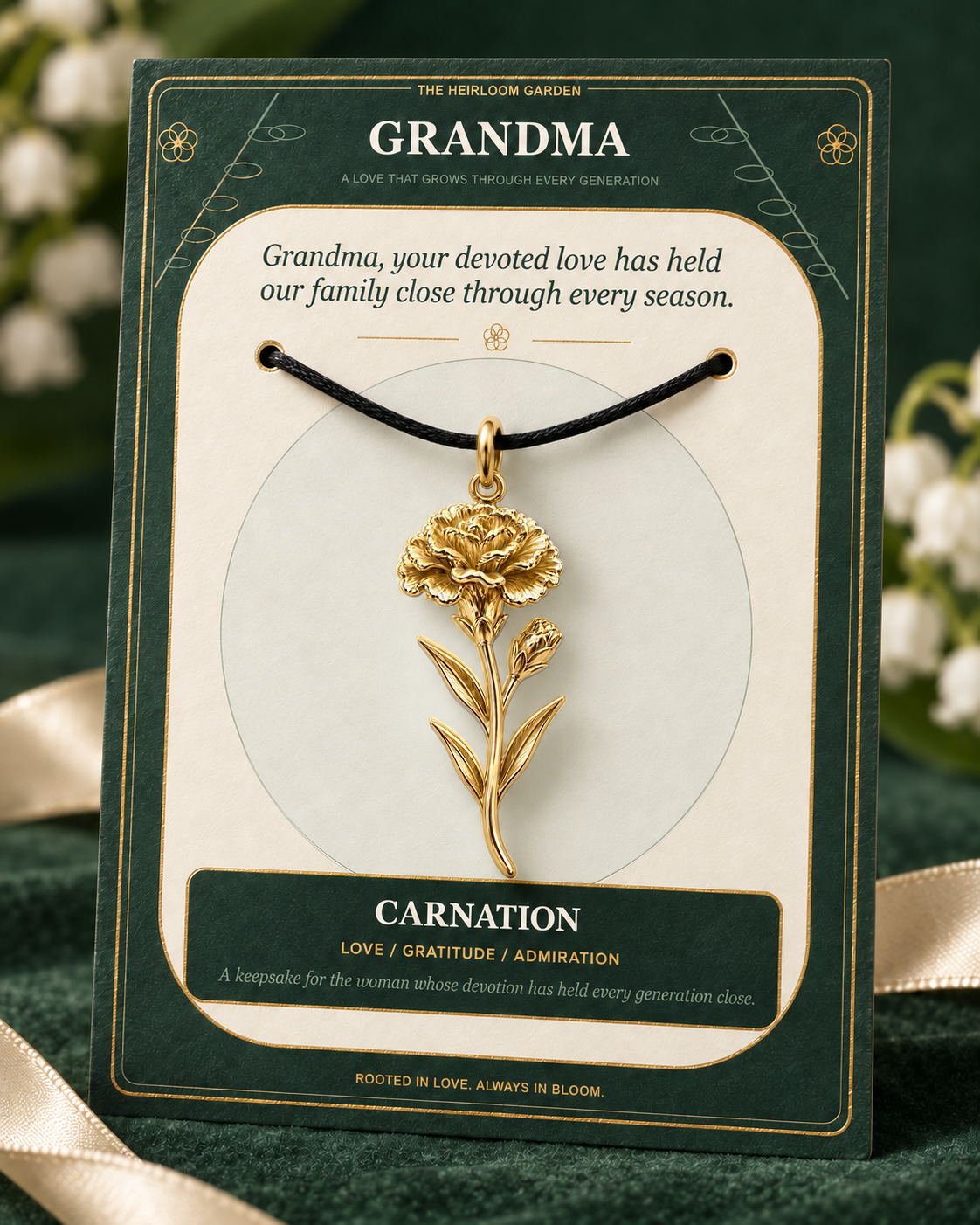 Grandma, Your Love Is the Root From Which Our Family Blooms — Flower Charm Bracelet Set