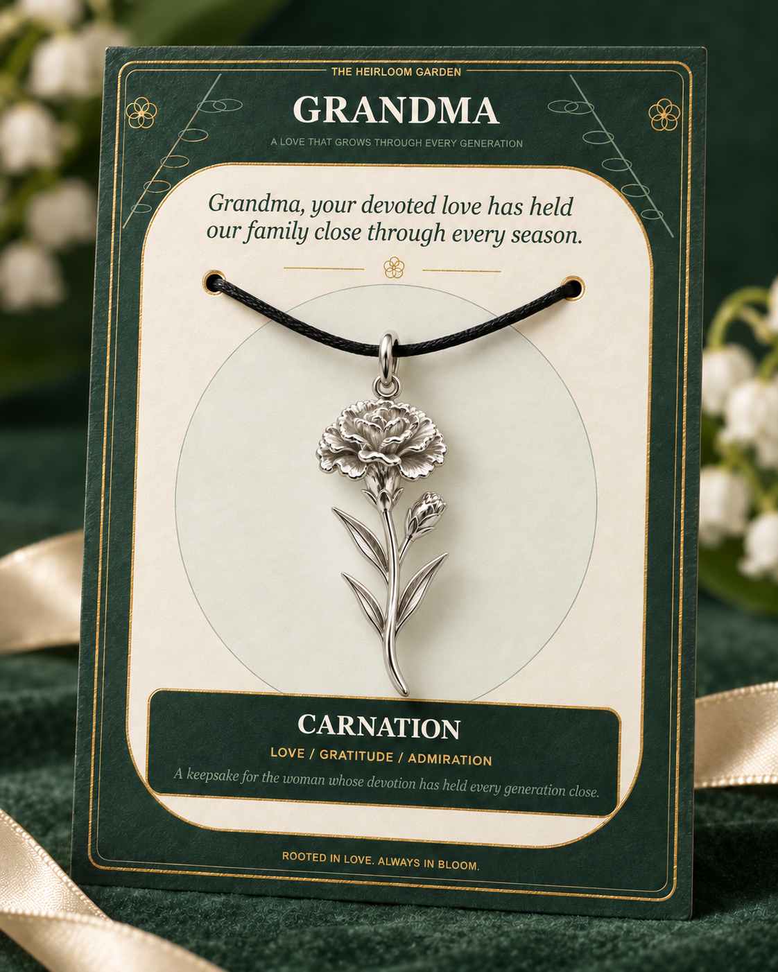 Grandma, Your Love Is the Root From Which Our Family Blooms — Flower Charm Bracelet Set