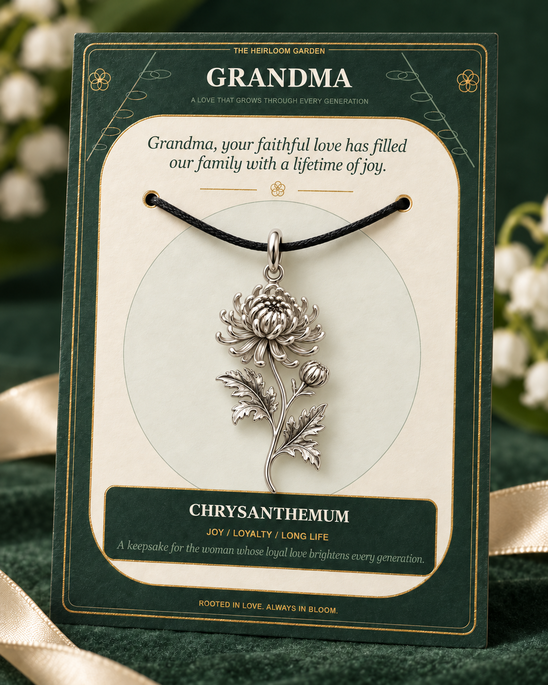 Grandma, Your Love Is the Root From Which Our Family Blooms — Flower Charm Bracelet Set