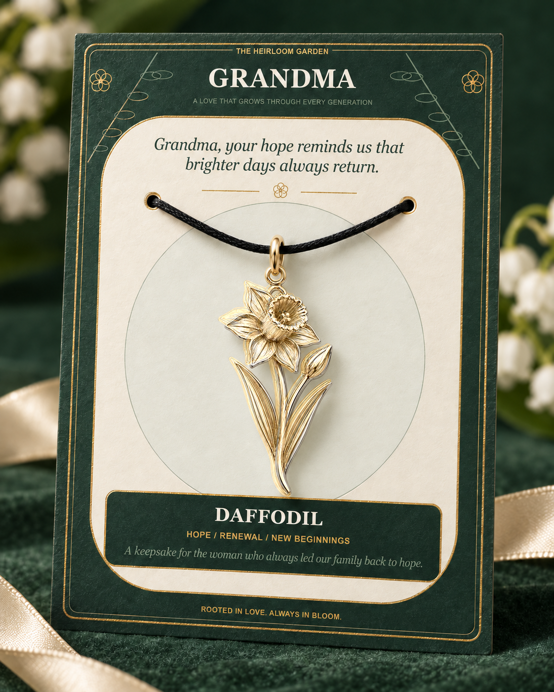 Grandma, Your Love Is the Root From Which Our Family Blooms — Flower Charm Bracelet Set