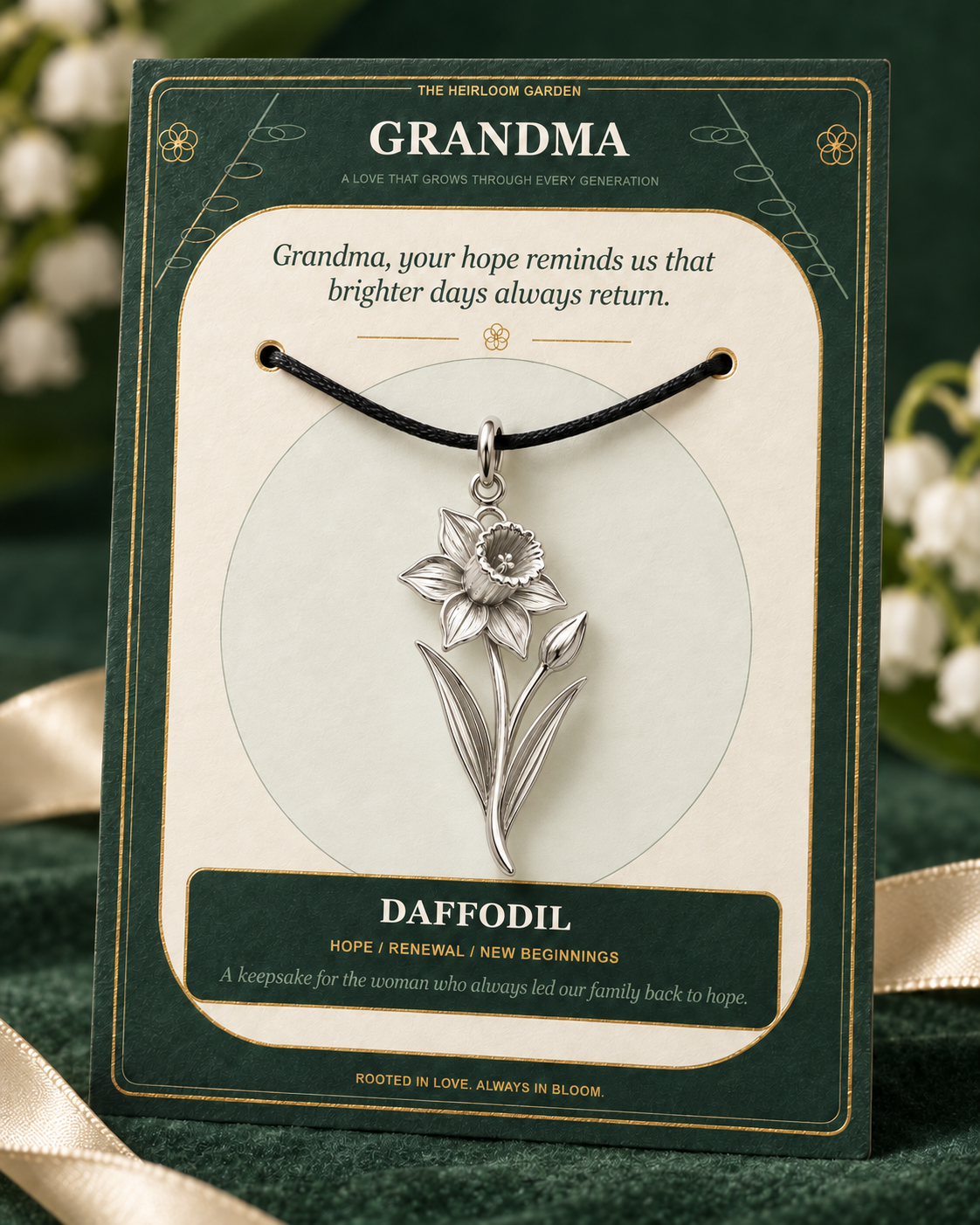 Grandma, Your Love Is the Root From Which Our Family Blooms — Flower Charm Bracelet Set