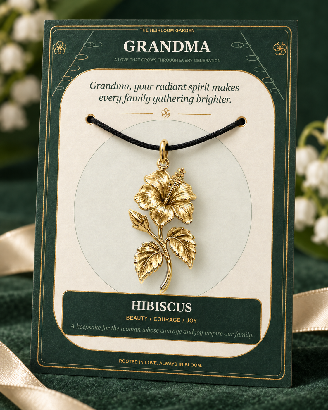Grandma, Your Love Is the Root From Which Our Family Blooms — Flower Charm Bracelet Set