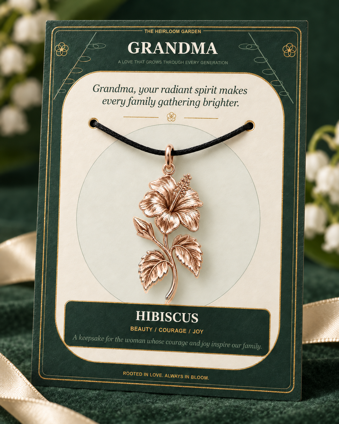 Grandma, Your Love Is the Root From Which Our Family Blooms — Flower Charm Bracelet Set